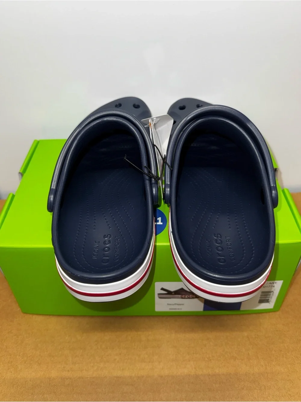 Crocs Bayaband M10-W12,  Color:Navy/Pepper , Slip-On Paisley Band 205089-4CC NWT